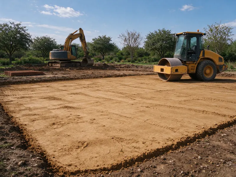 Compacted backfill surface in Frisco, Texas