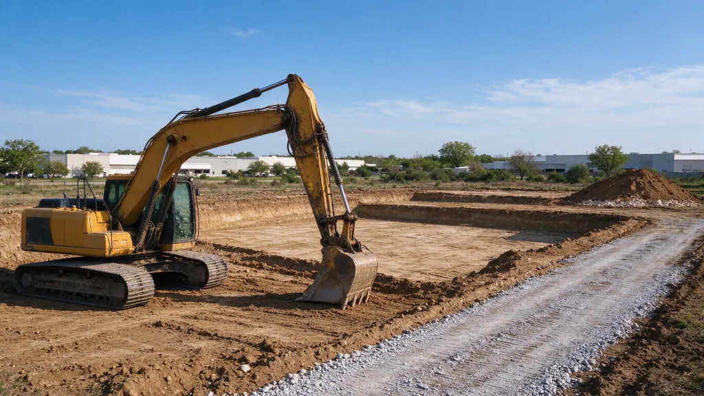 Excavation and prepared work area in McKinney, Texas